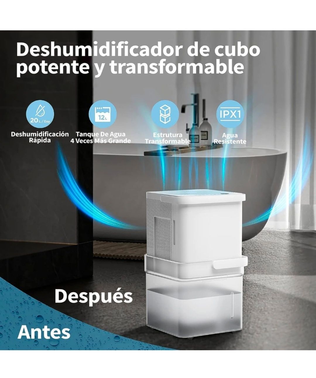 Midea Cube 20, osuszacz powietrza 20 l/dzień, WiFi