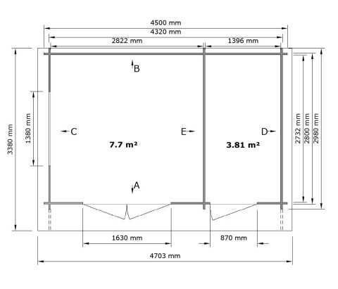 Domek Ogrodowy narzędziowy Anastazja 13m2 450x300cm 35mm z podłogą