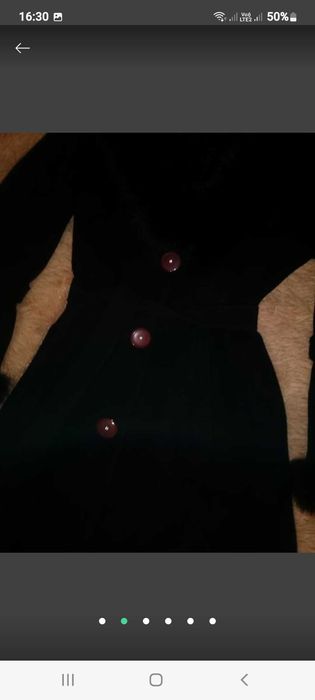 Пальто жіноче, шерсть, натуральне хутро