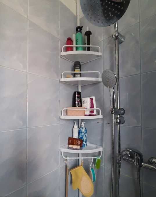 PÓŁKA NAROŻNA pod prysznic łazienkowa półka teleskopowa