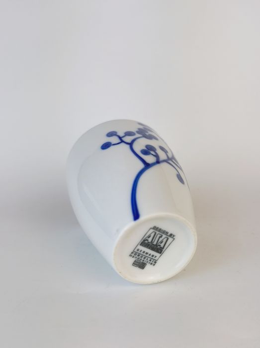 Kubek barowy ASA porcelana ręcznie malowany kobalt folk retro cottage