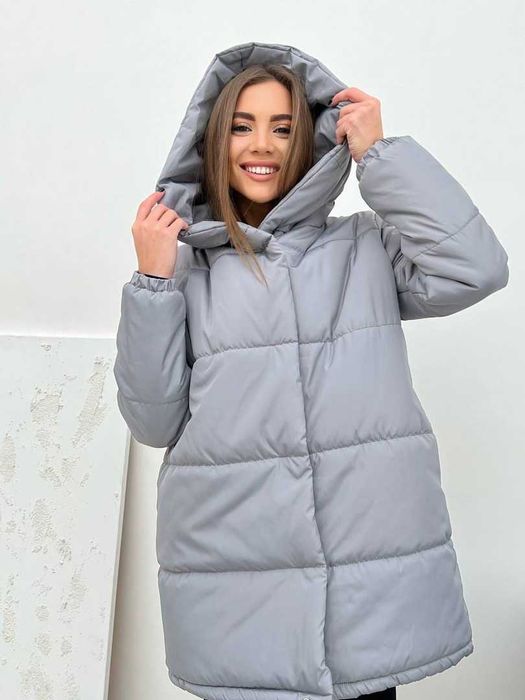 Теплая зимняя куртка пуховик зефирка есть 4 цвета + Подарок)