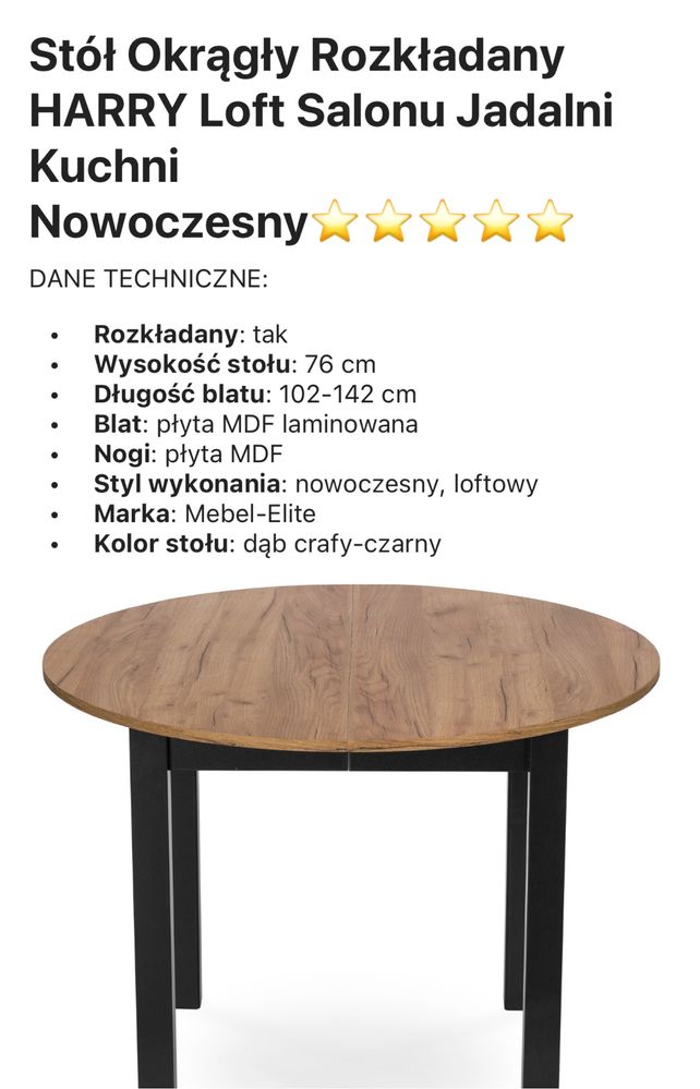 Stol do salonu rozkladany