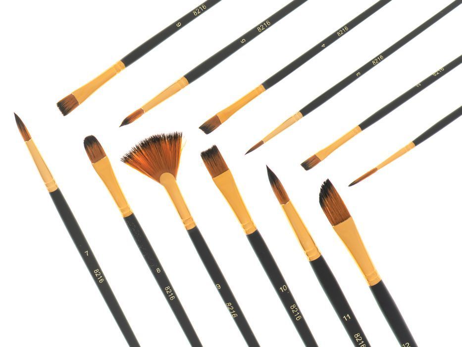 pędzle do malowania malarskie artystyczne zestaw 12 sztuk czarne