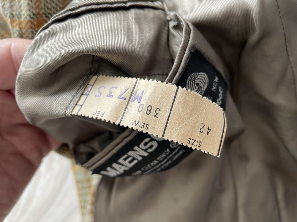 Marynarka męska Maenson Vintage 70s L  kratka 100% wełna