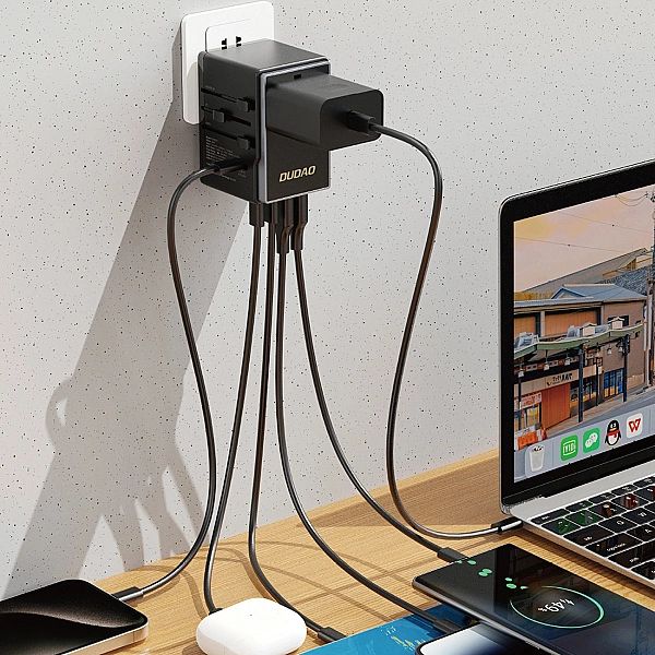 Adapter podróżny Dudao A35Pro 35W EU / UK / AUS / US / JP 3x USB-C 2x