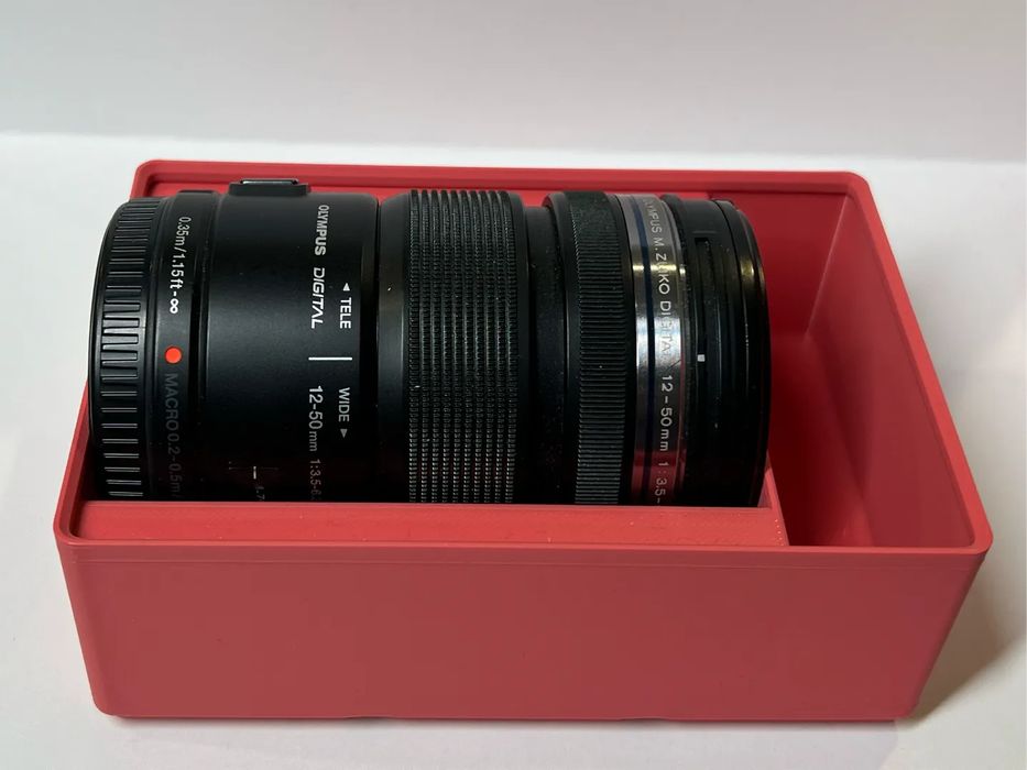 Suporte Gridfinity Lente Olympus 12-50mm