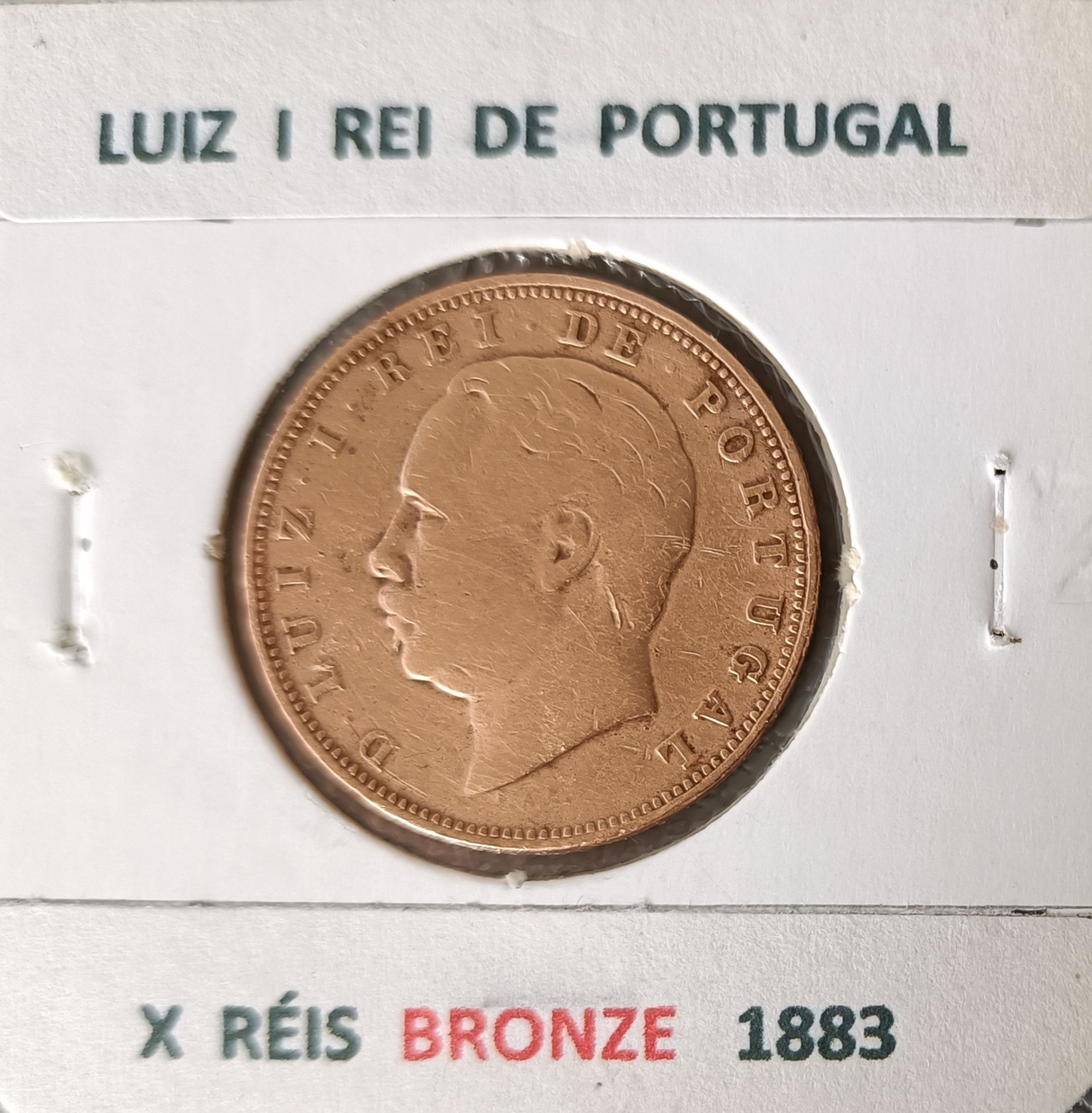 3 Moedas em Bronze de X réis do Monarca Português D. Luiz I