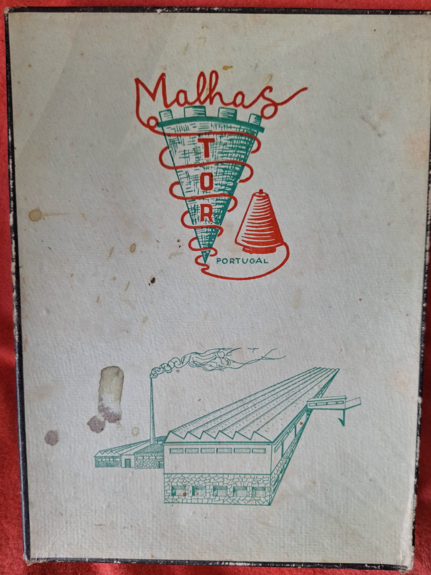 Caixa de cartão das Malhas TOR antiga anos 40 vintage coleção