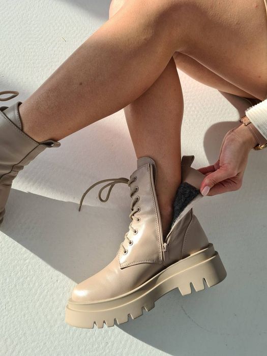 Жіночі зимові ботинки натуральна шкіра та хутро