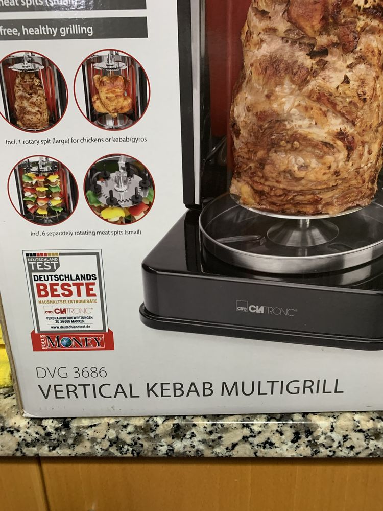 Assador grelhador vertical kebab multigrill