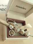 Pandora charmsy klipsy z 14k zlotem