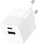 Ładowarka USB C,2 porty ładowarka z USBC i USB-A,20 W szybka ładowarka