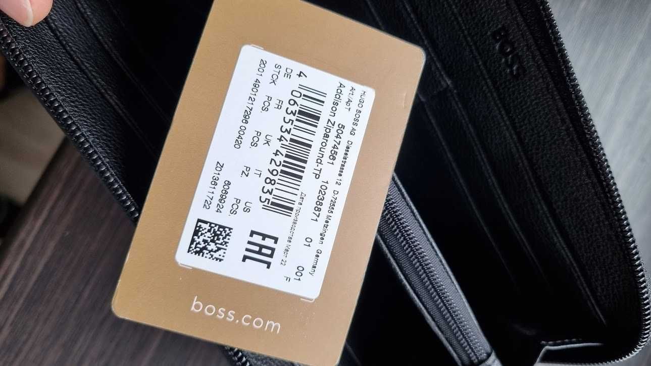 Hugo Boss Addison Portfel eleganckie pudełko, Czarny, damski, prezent