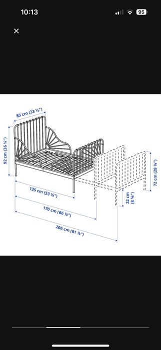 Łóżko dziecięce Minnen z materacem vimsig