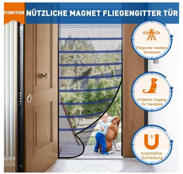 Magnetyczna moskitiera do drzwi 210x90cm