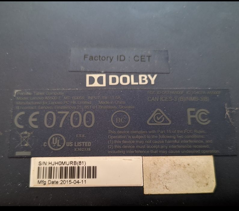 Планшет 8 дюймов Lenovo A5500-F