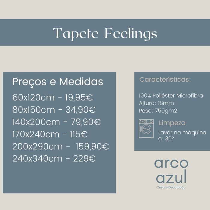 Tapete Feelings - Lavável - Cinzento Esverdeado- 60x120cm By Arcoazul