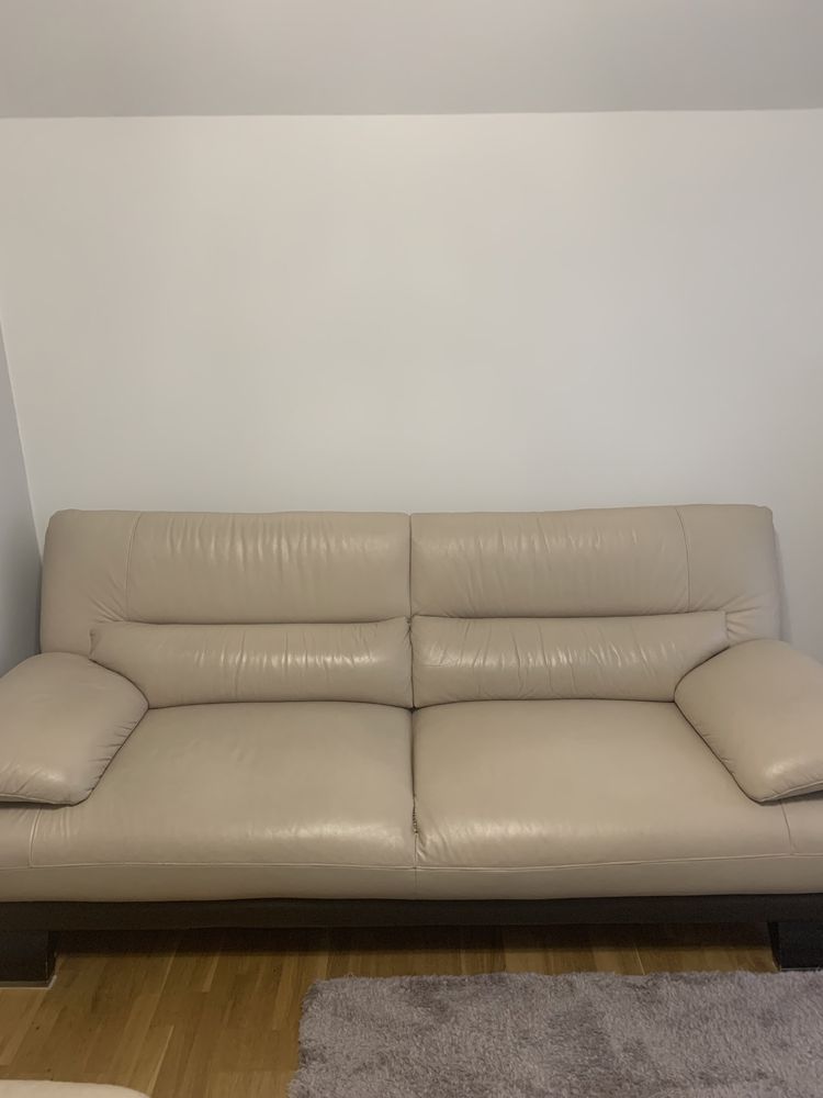 Sofa skorzana +2 fotele
