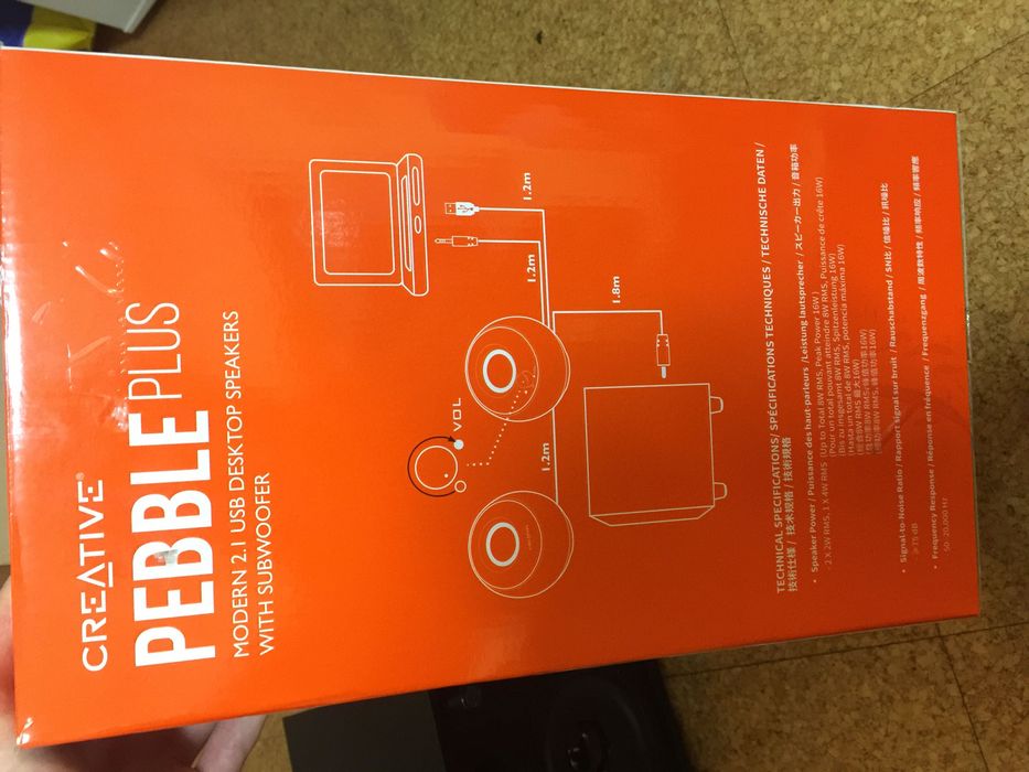 Colunas para desktop com subwoofer Creative Pebble plus