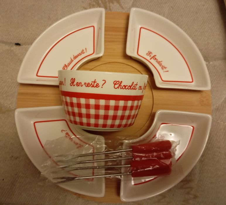 Conjunto de Fondue chocolate ou queijo com acessórios