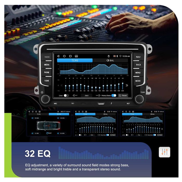 Rádio 2din ecrã 7  1gb RAM  32gb rom