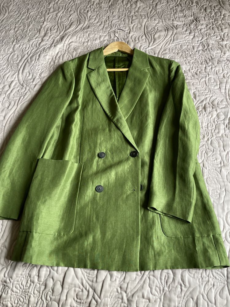 Піджак з льону Massimo Dutti