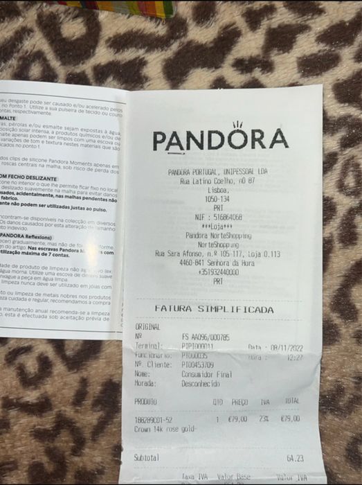 Anel Pandora Solitário Coroa Rosa Revestimento Ouro 14k