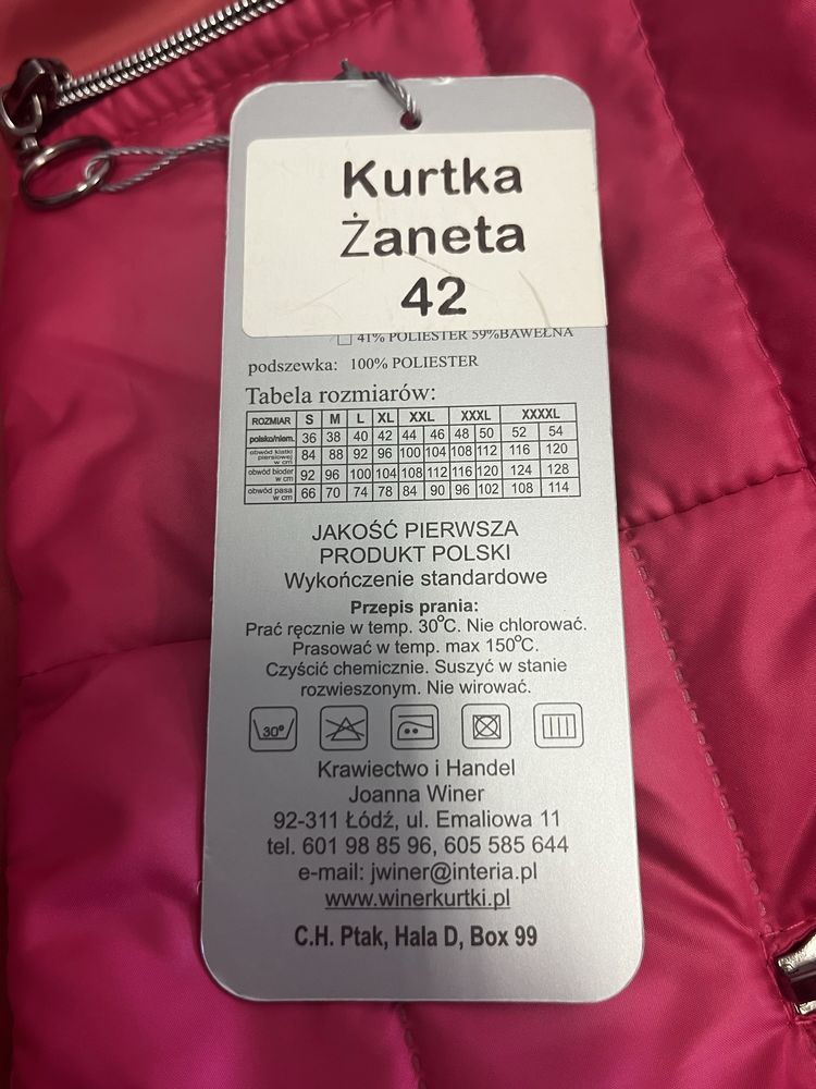 Kurtka przejściowa wiosna stójka 42