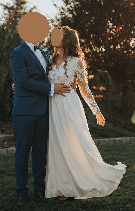 Sukienka gipiura koronkowa ślubna wesele