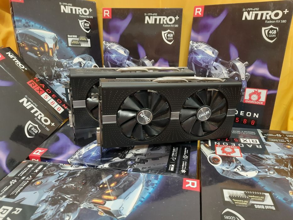 Видеокарта SAPPHIRE RX580 4GB NITRO+как новая и др.карты