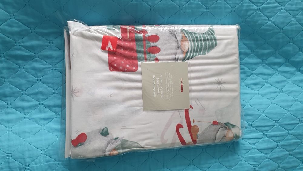 Posciel 140x200 Home&You wzór świąteczny Mikołaj