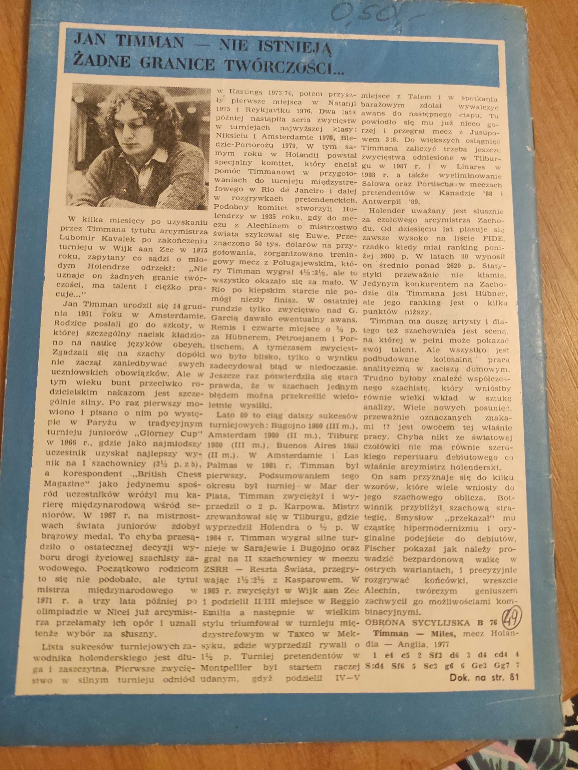 Czasopismo Szachy nr 3/89