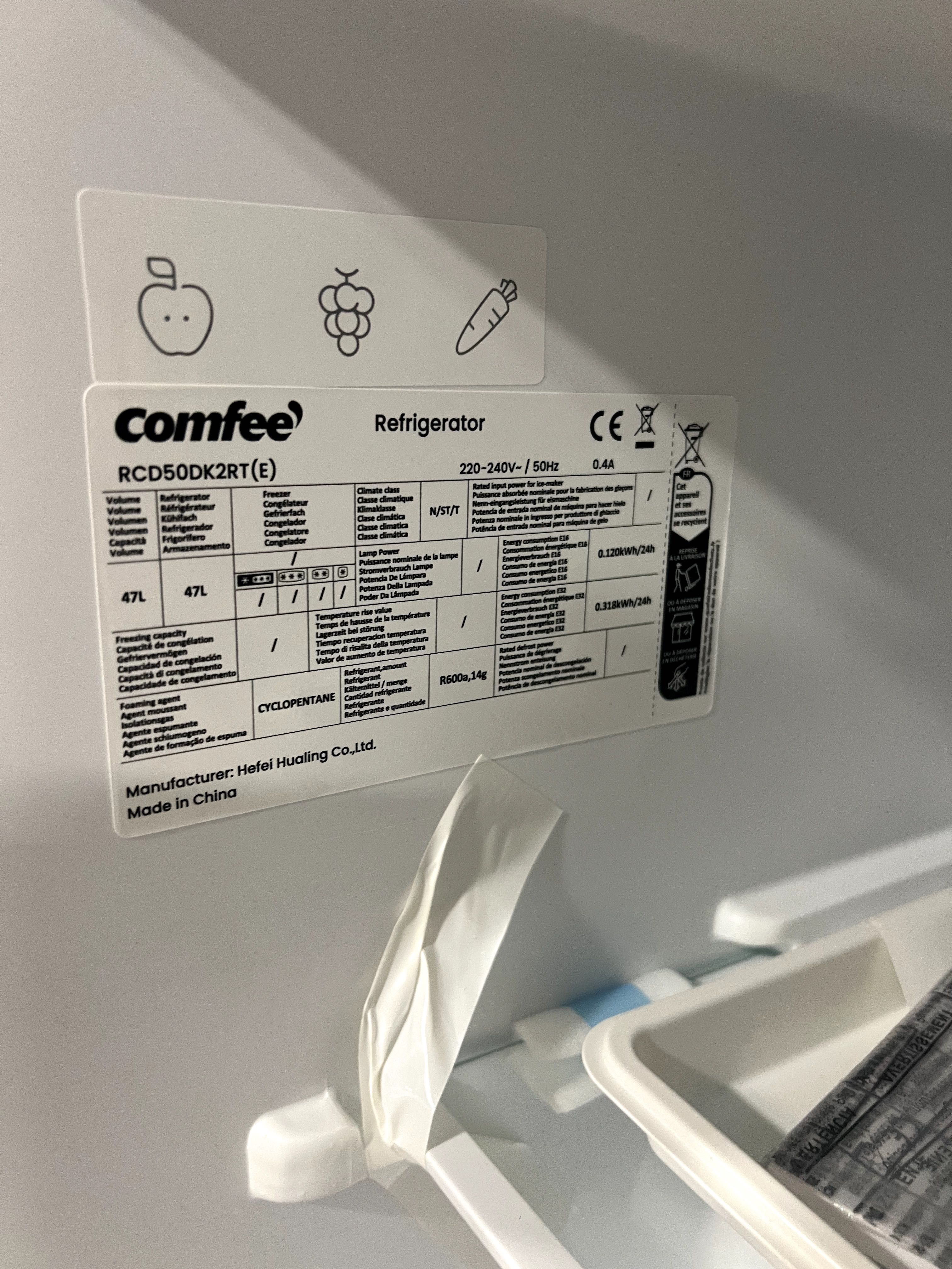 COMFEE (media)  RCD50DK1RT(E) Mini Fridge Retro Fridge