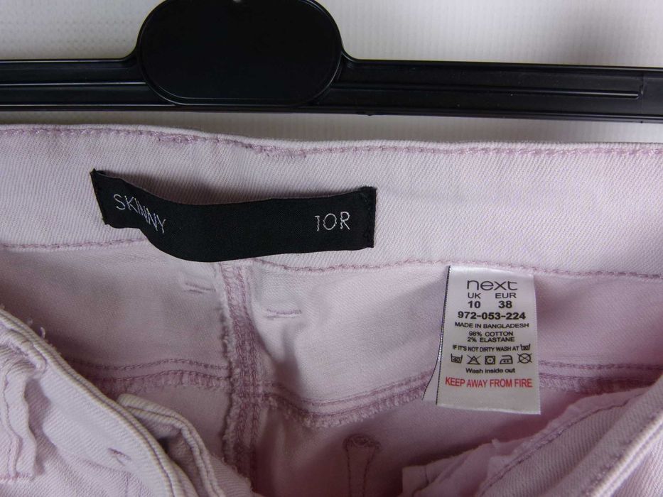 Next Skinny jeans spodnie dżins jasny róż 10R / 38