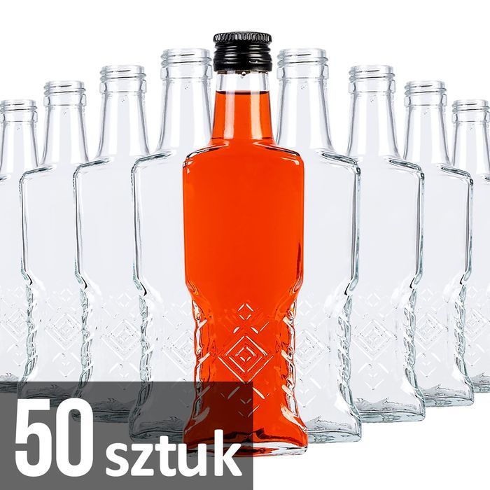 Zestaw 50 sztuk - butelka UKRAINKA 200 ml na nalewki sok z zakrętką