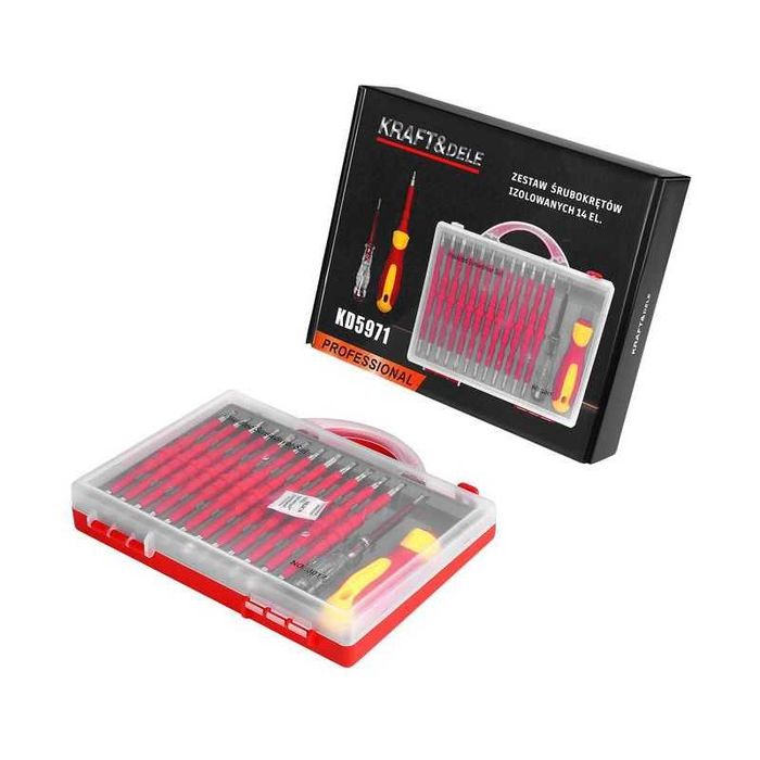 ŚRUBOKRĘTY IZOLOWANE 14EL. do instalacji elektrycznych 1000 W KD5971