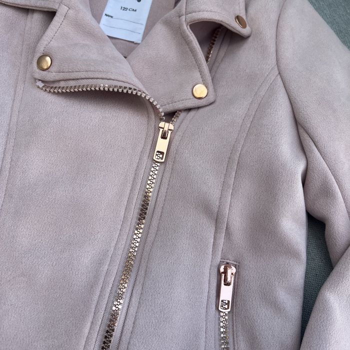 Набір куртка зимова та косуха дитяча, байкерська куртка 116-122см