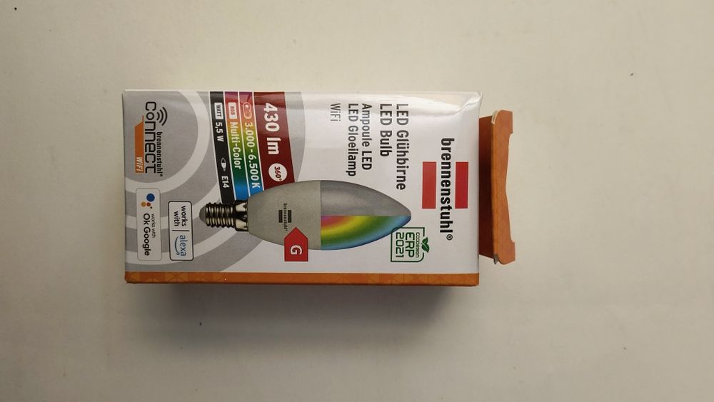 Sprzedam nową żarówkę LED WiFi Brennenstuhl E14 RGB – sterowanie apką/