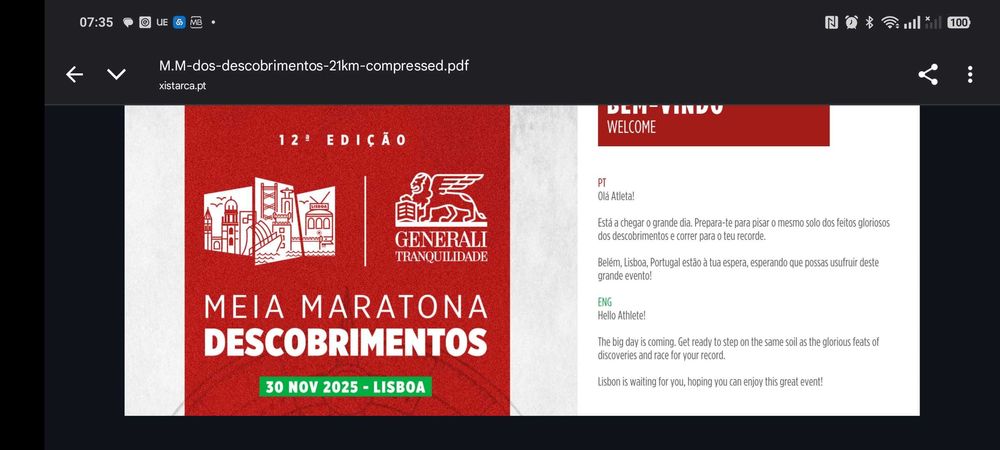 Dorsal para Meia Maratona dos Descobrimentos (30/11 - 10:00 - Lisboa)