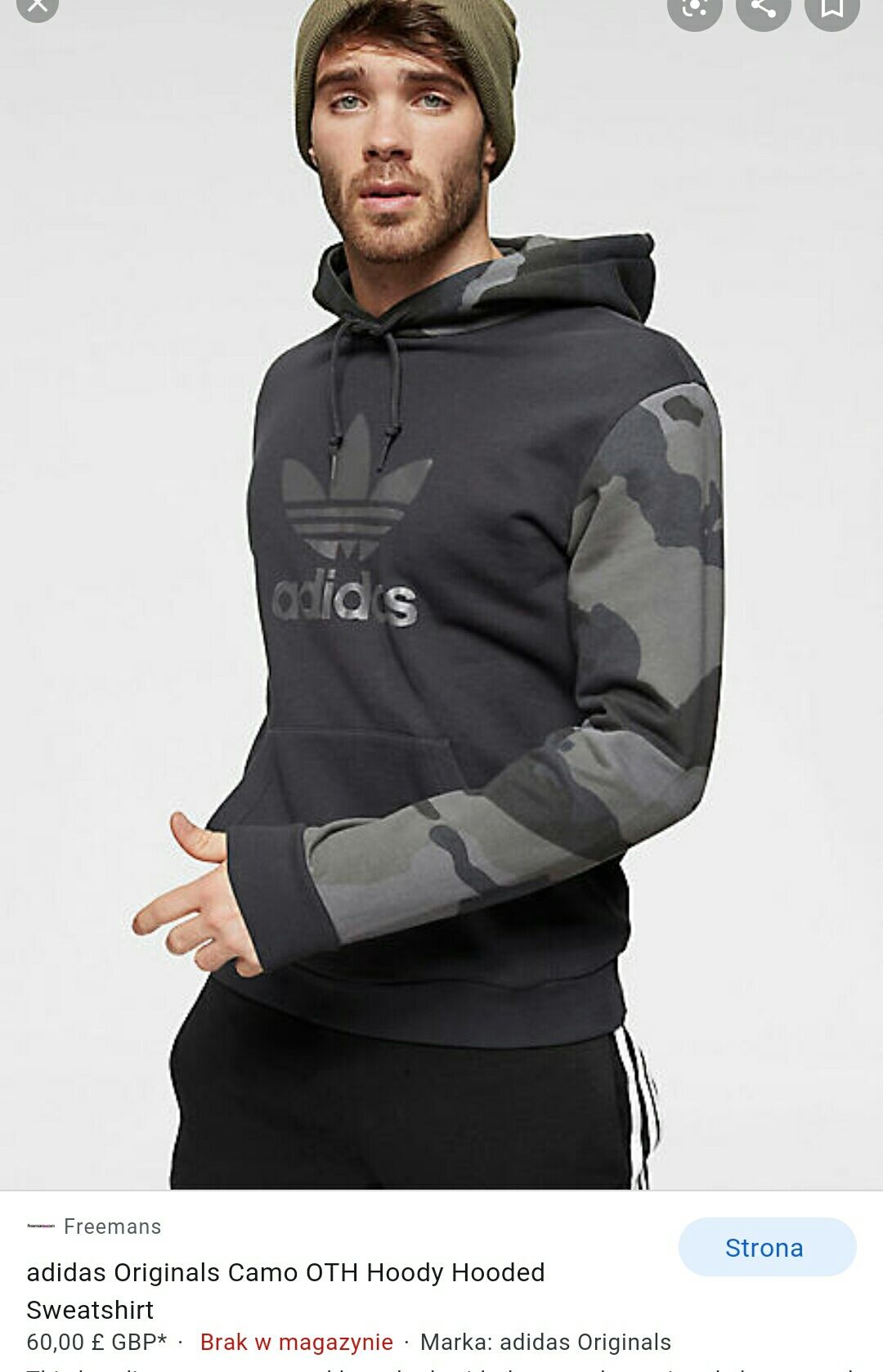 Bluza męska sportowa z kapturem adidas nowa oryginalna M L