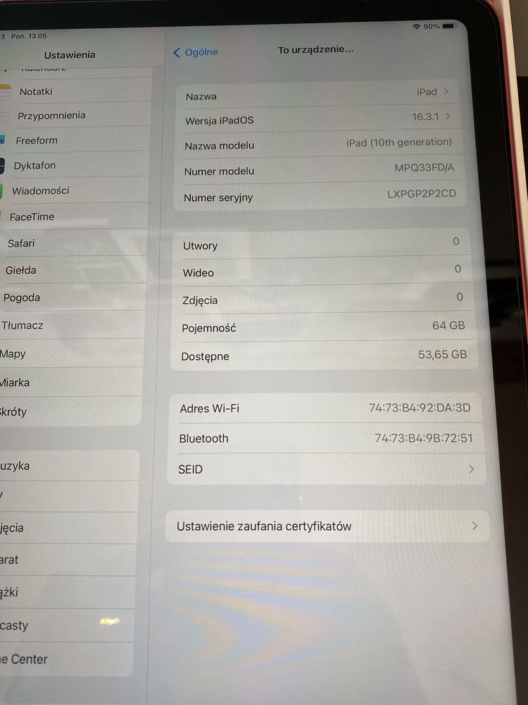 Tablet APPLE iPad 10.9" 10 gen + KLAWIATURA  64 GB Wi-Fi Różowy ZESTAW