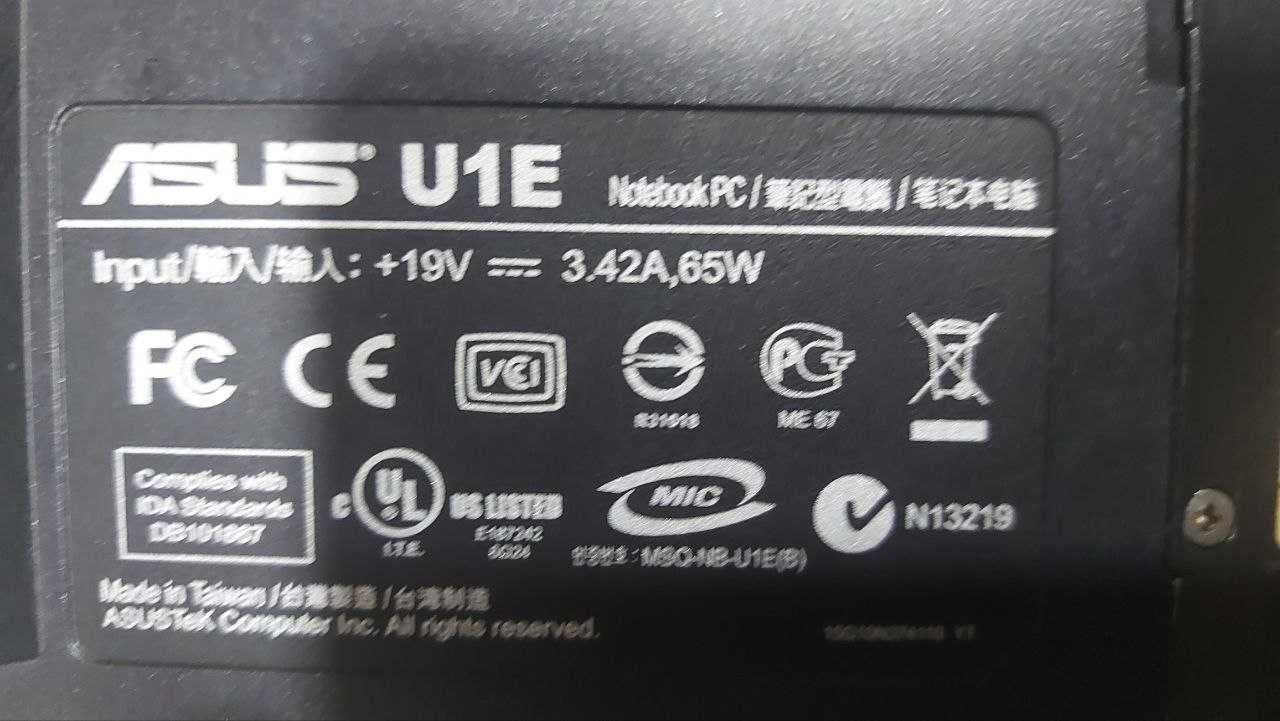 ноут бук Ноутбук ASUS U1E на запчасти