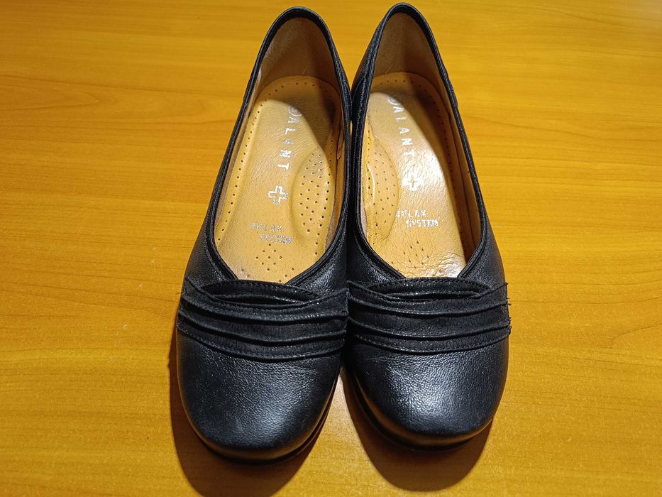 półbuty damskie, czarne, skóra, zdrowotne, 37, Galant