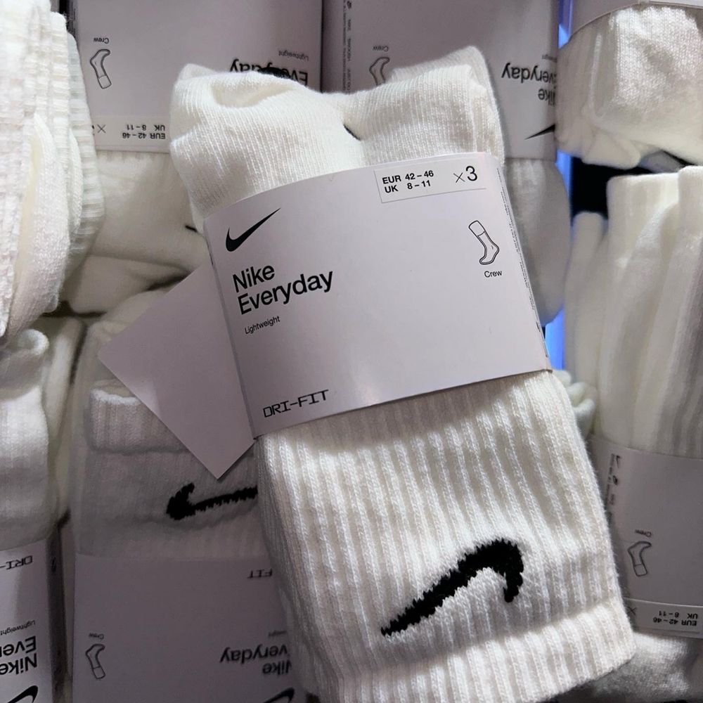 Носки Nike 3 пары оригинал Lightweight Socks высокие найк 42-46-50