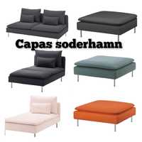 CAPA sofá IKEA soderhamn sofá , seccao modulo chaise e repousa pés
