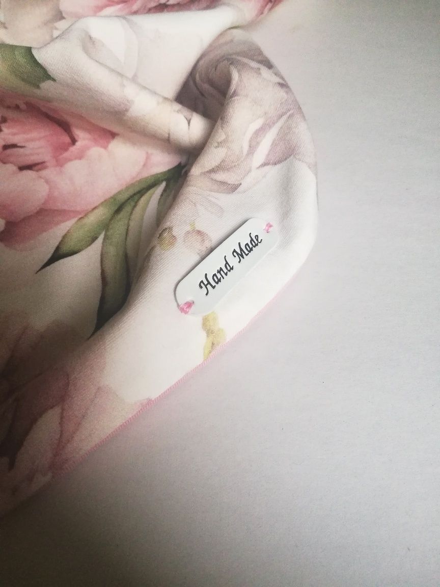 Chusta i opaska damska peonie handmade