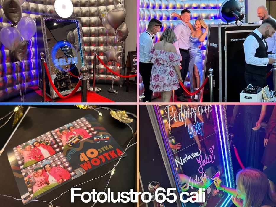 Fotolustro AI, Fotobudka 360, LED 65, Retro, Overhead urodziny wesele