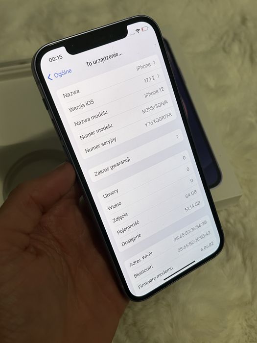 iPhone 12 fioletowy – bardzo dobry stan, ekran bez rys, z pudełkiem