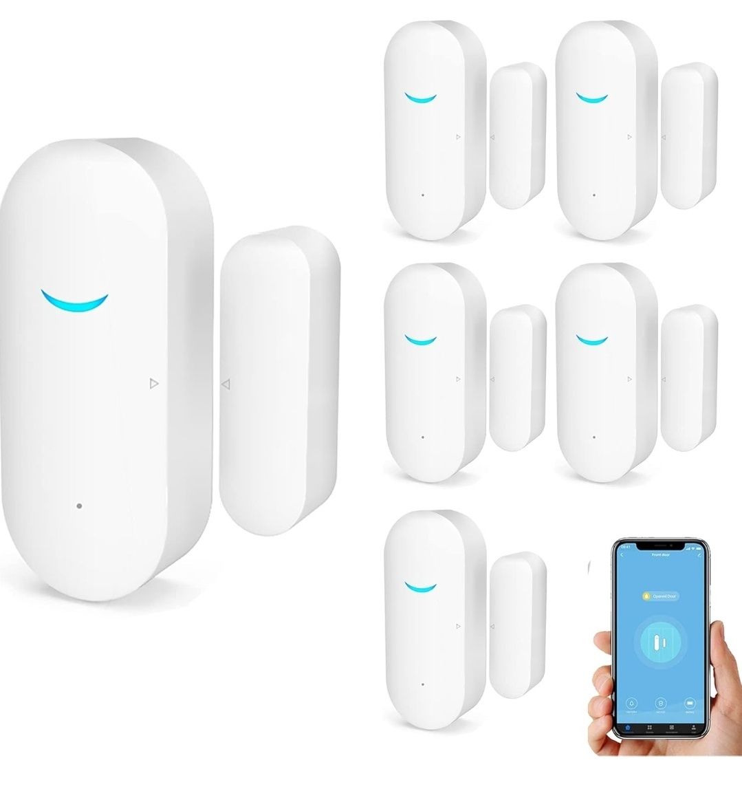 Czujniki Drzwi/Okien Tuya Wi-Fi, Alarm z Powiadomieniem, Alexa/Google,